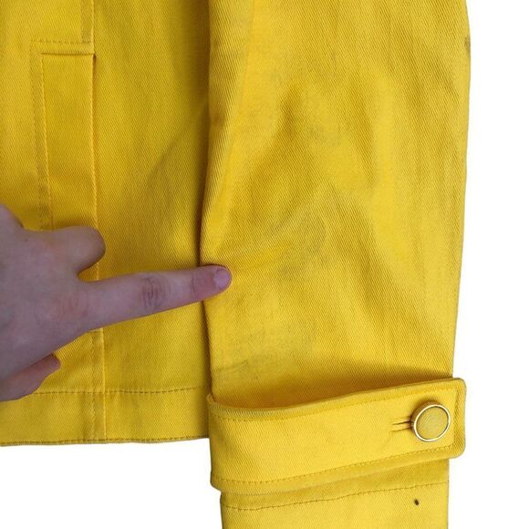 RARE Canary Yellow Tory Burch Trent Jacket Size 8 - Picture 15 of 16